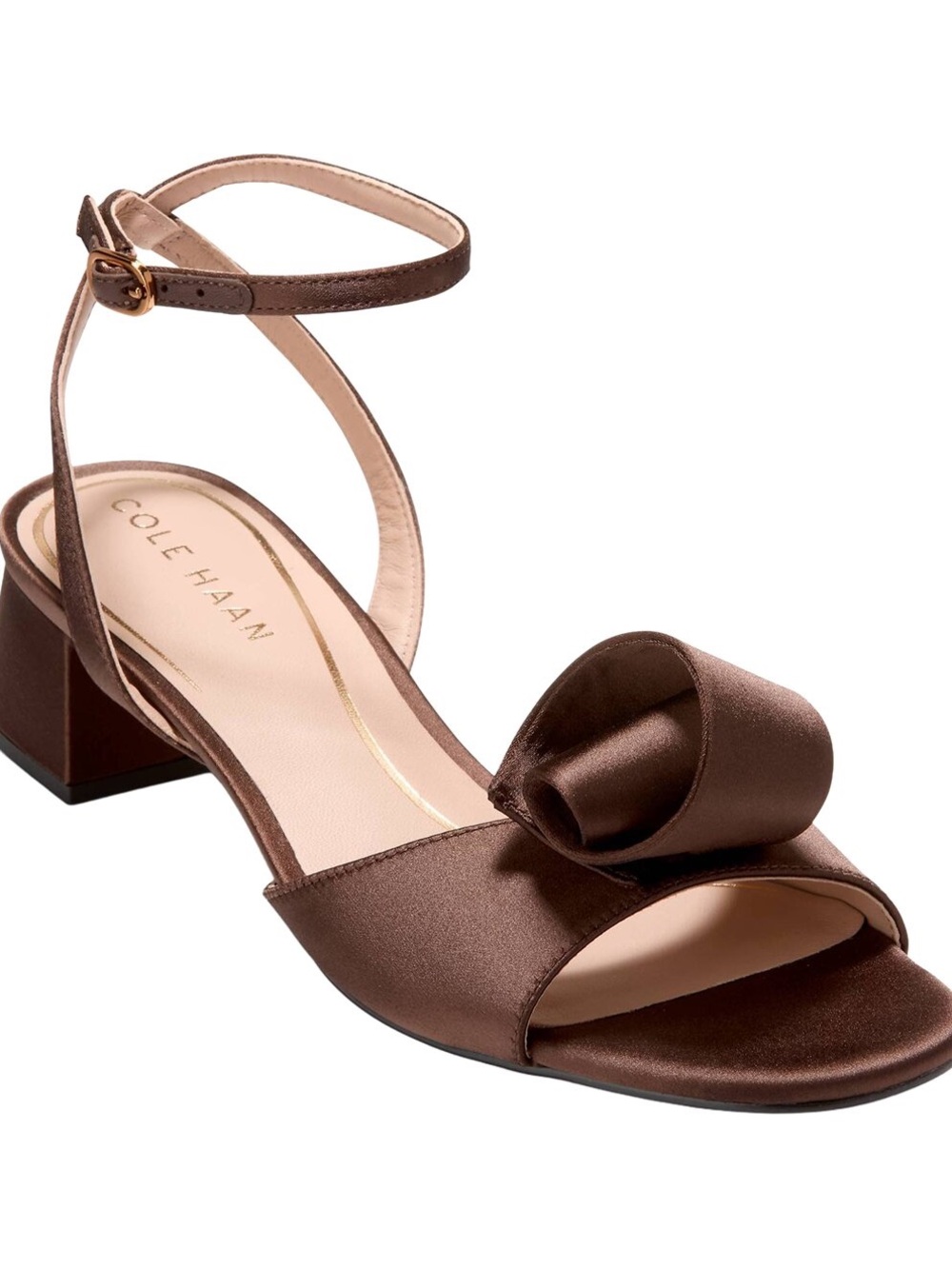 NWOT Cole Haan Florette Satin Ornamented Block Heel Dress
Sandals in Brown • 7.5